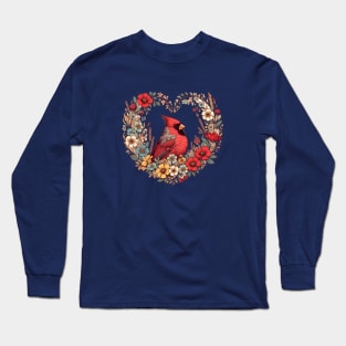 Northern Red Cardinal Long Sleeve T-Shirt